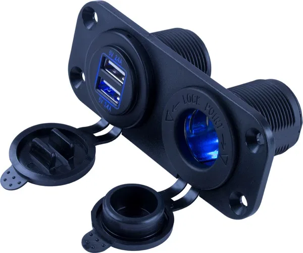 426505-1 – SEA DOG USB Outlet, Vehicle And Marine Use Wired One Power Outlet And Two 5 Volt/ 4.8 Amp USB Outlet 8 To ...